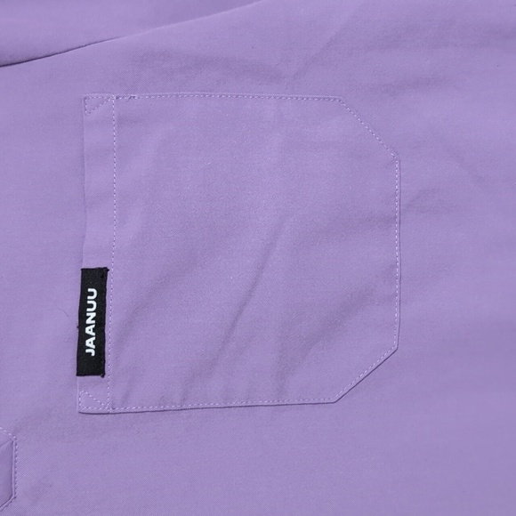 Jaanuu Lavender Purple Short Sleeve Vneck Scrub Top Size Extra Small - Picture 3 of 5